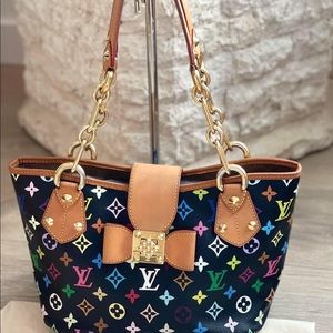 Louis Vuitton Black Multicolor Annie MM Tote
